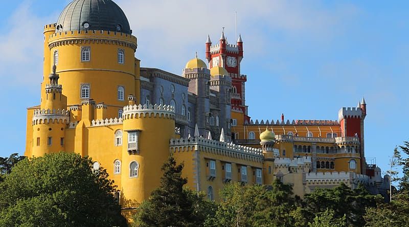 The fabulous Pena National Palace on one of the hills of Sintra, Portugal The fabulous Pena National Palace on one of the hills of Sintra, Portugal
