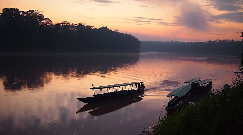 Sunset in the Peruvian Amazon