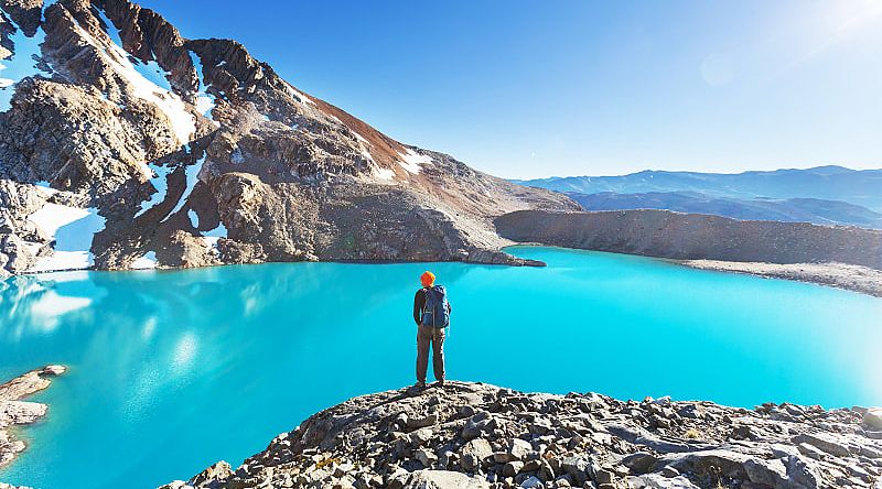 Hiker in Patagonia, Argentina