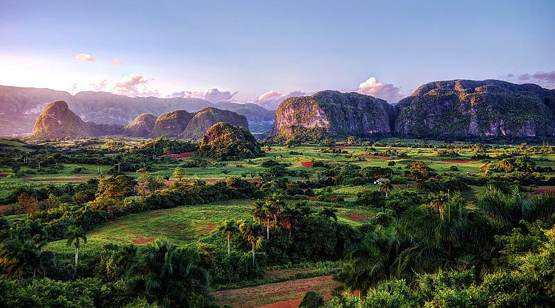 An aerial view of Vinales in Cuba
