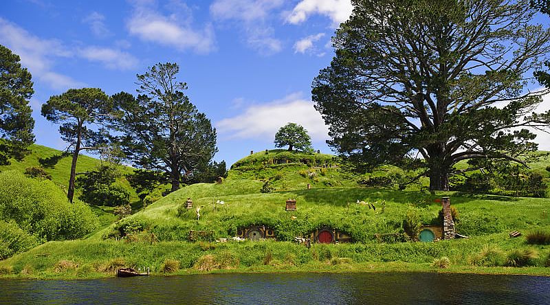 Hobbiton™ in Matamata, New Zealand.  Photo courtesy of New Zealand Tourism/Ian Brodie