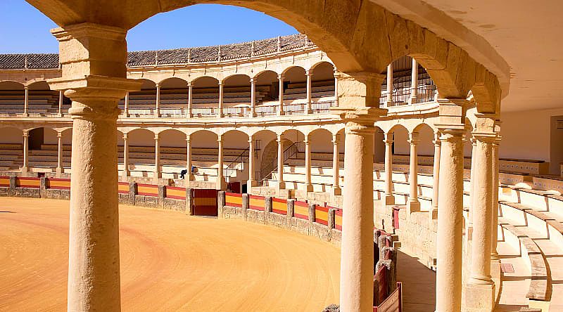 Plaza de Toros, the oldest bullfighting square in Ronda, Malaga, Spain Plaza de Toros, the oldest bullfighting square in Ronda, Malaga, Spain