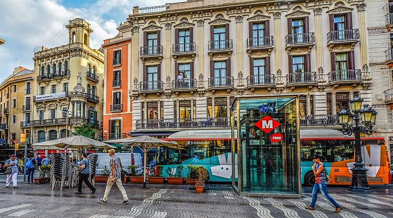 Streets of Barcelona, Spain.