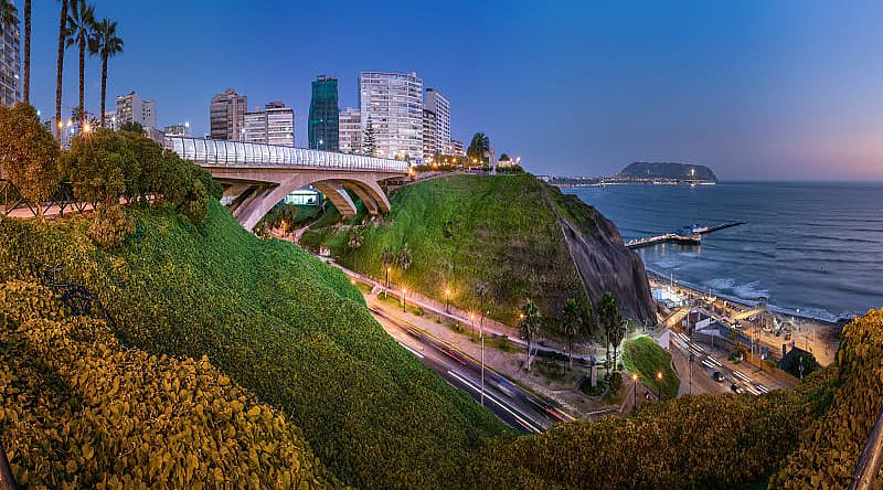 Miraflores district in Lima, Peru.