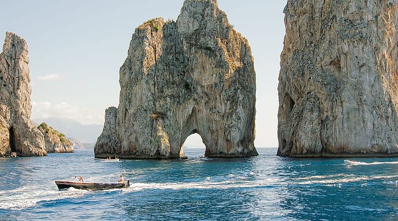 The Faraglioni rock formations of Capri, Italy The Faraglioni rock formations of Capri, Italy