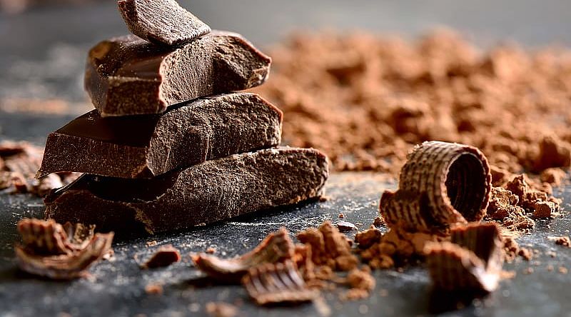 Dark chocolate made at a cooking class in Umbria, Italy