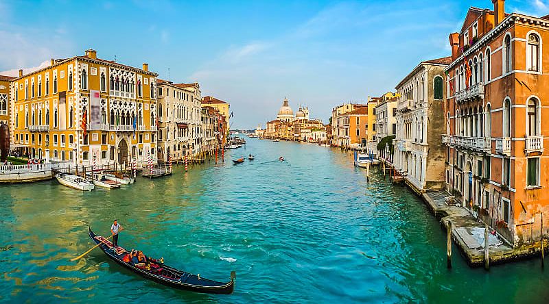 Gondola ride on the Grand Canal in Venice, Italy