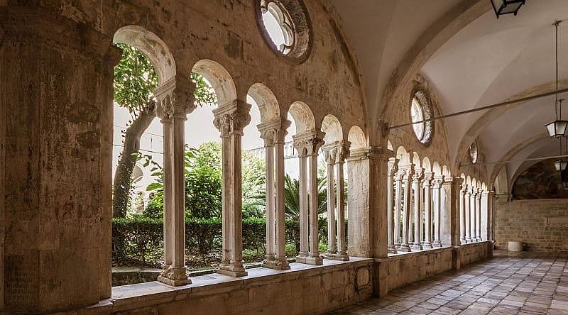 Old church interior in Dubrovnik, Croatia