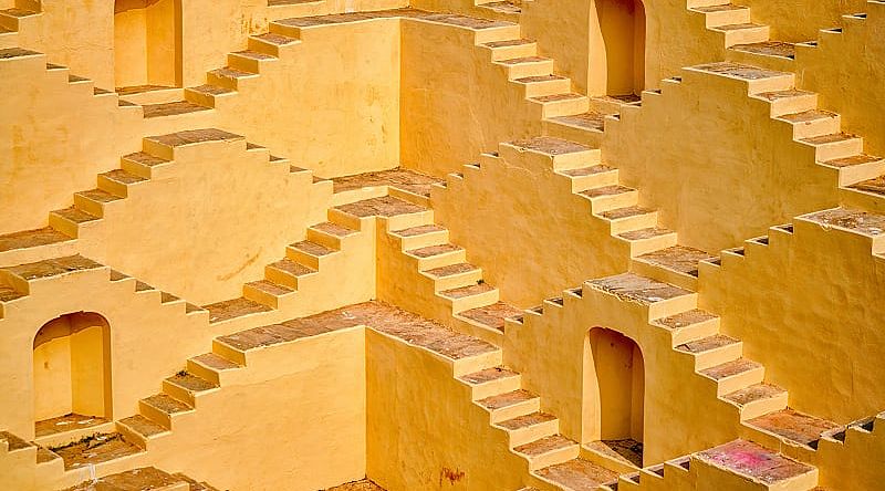Pannaa Meena ka Kund step well near Amber Fort in Jaipur, India Pannaa Meena ka Kund step well near Amber Fort in Jaipur, India