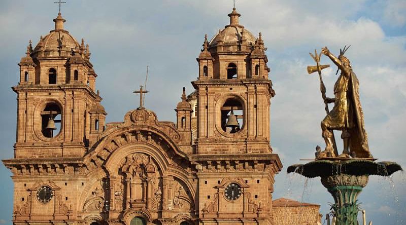 Peru for Seniors Itinerary: 10-Day Escapade Golden statue on fountain at Cusco main square in Peru