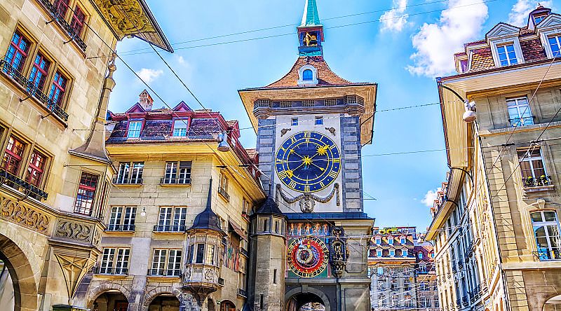 Bern, Switzerland Zytglogge, Clock Tower, on Kramgasse street in Bern, Switzerland
