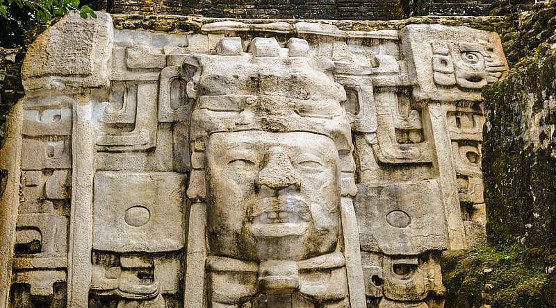 Mayan architecture and symbols at the Mayan ruins site in Belize Mayan architecture and symbols at the Mayan ruins site in Belize