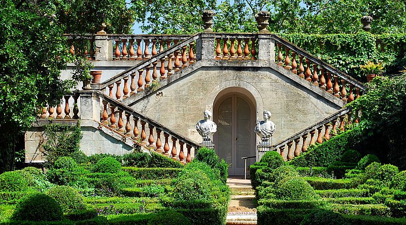 Horta Labyrinth park in spring, Barcelona, Spain Horta Labyrinth park in spring, Barcelona, Spain