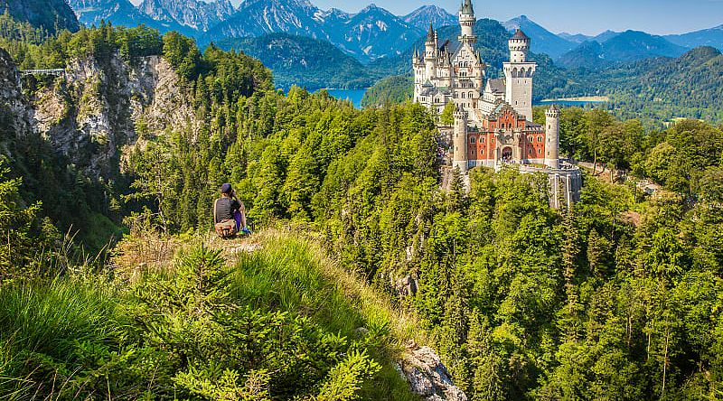 View of the famous Neuschwanstein Castle, Fussen, Germany