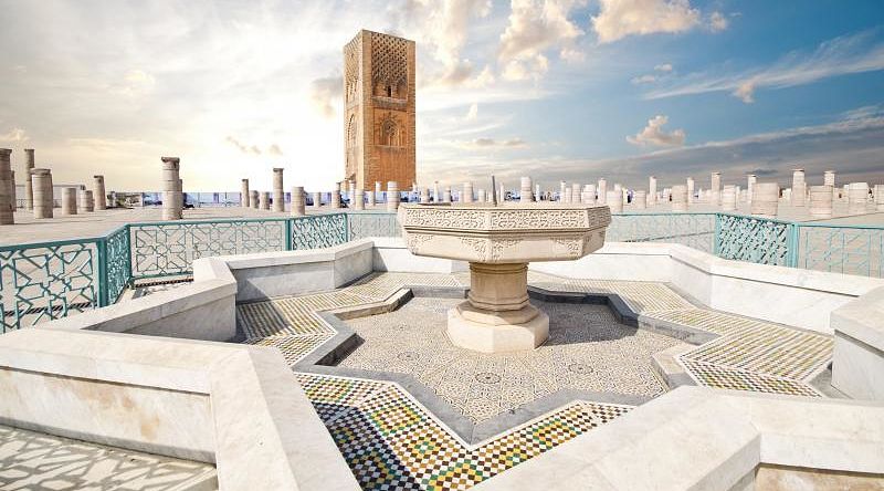 View of the Hassan Tower in Morocco View of the Hassan Tower in Morocco