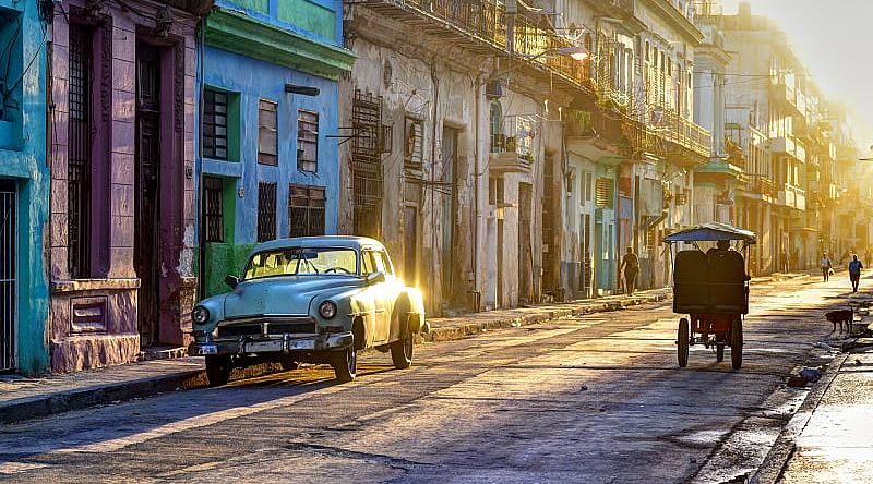 Old Havana Streets at sunset