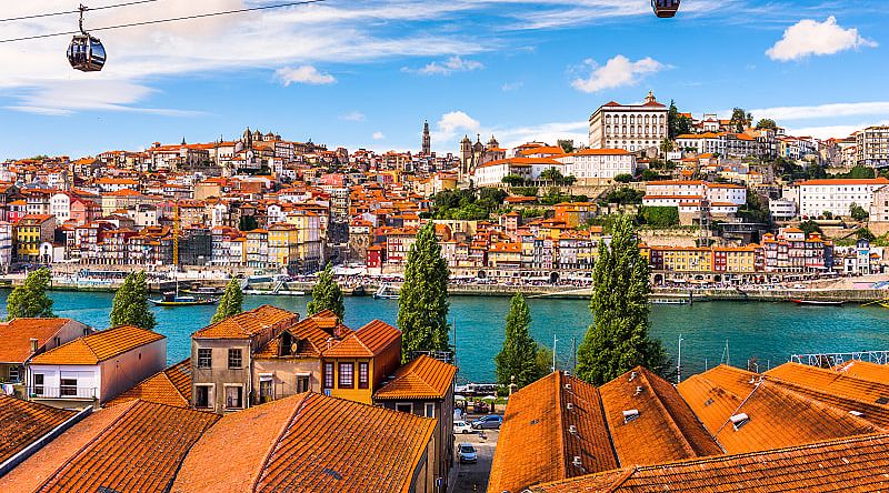 The old town of Portugal on the Douro river.