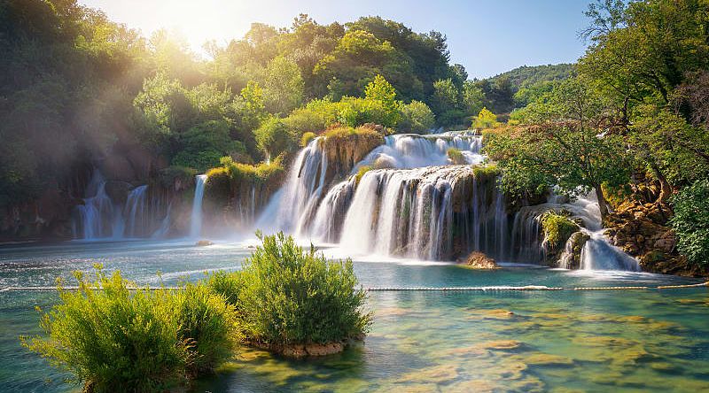 Waterfalls in Krka National Park, Croatia. Waterfalls in Krka National Park, Croatia.