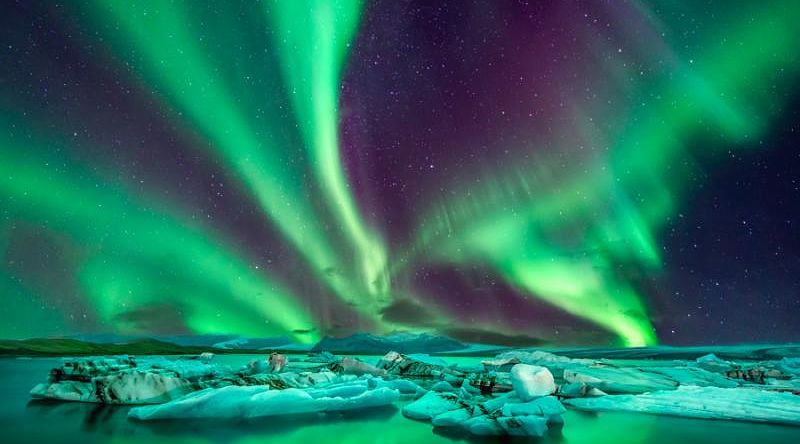 Aurora borealis over the Thingvellir National Park