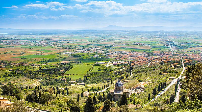Panoramic view of the Val Di Chiana in Tuscany, Italy. Panoramic view of the Val Di Chiana in Tuscany, Italy.