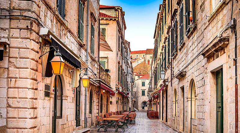  View of an old street in Dubrovnik, Croatia