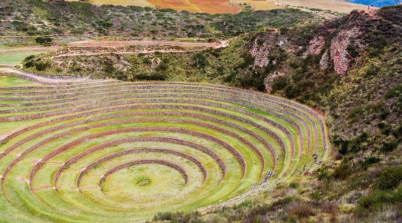 Ruins at Moray in the Sacred Valley near Cusco, Peru Ruins at Moray in the Sacred Valley near Cusco, Peru