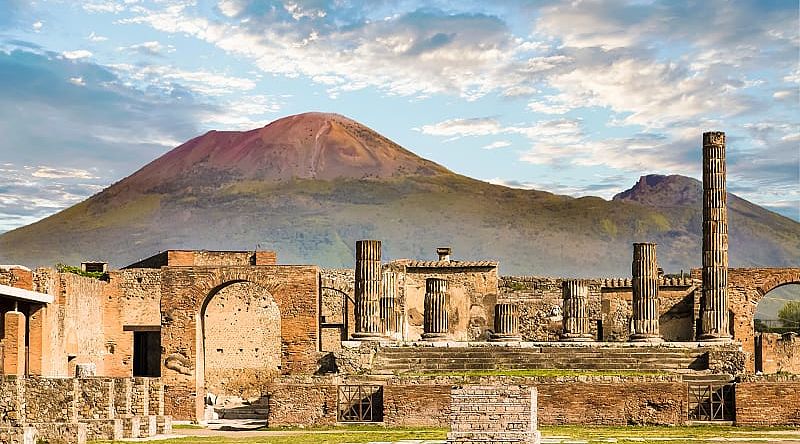 The ruins of Pompeii in Italy.