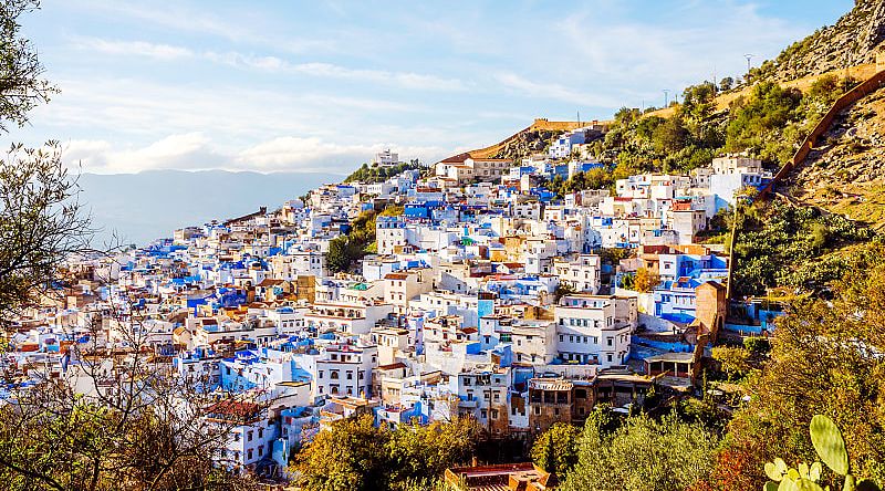 View of Chefchaouen Blue city in Morocco View of Chefchaouen Blue city in Morocco