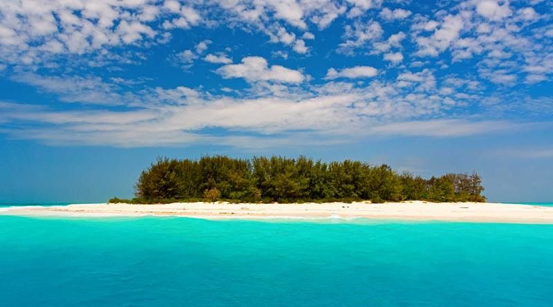 Amazing turquoise water beach in Zanzibar