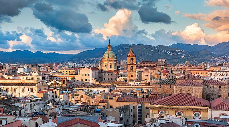 Cityscape of Palermo in Sicily, Italy