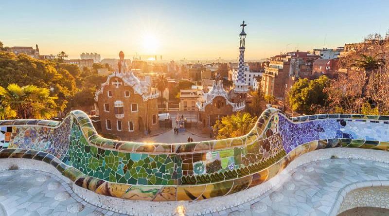 Park Guell in Barcelona, Spain.