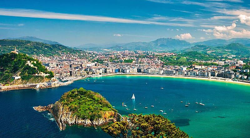 San Sebastian coastline in Spain.