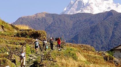Hikkers in Mount Everest in Nepal.