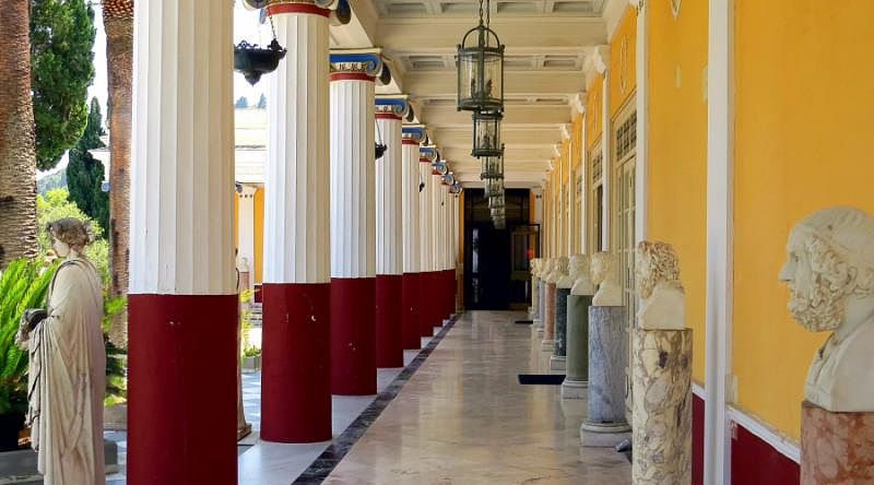 Achilleion Palace hall in Corfu, Greece