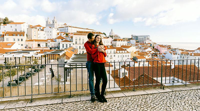 Couple in Lisbon, Portugal Couple in Lisbon, Portugal