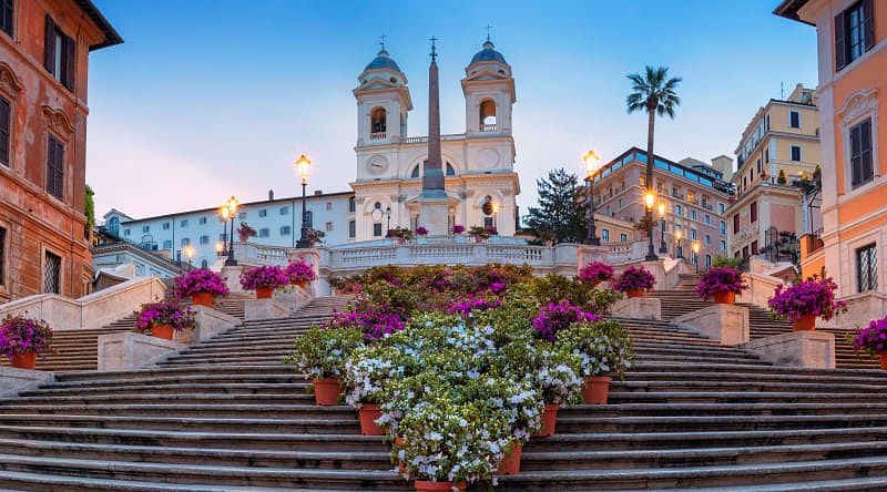 The Spanish Steps in Rome, Italy.