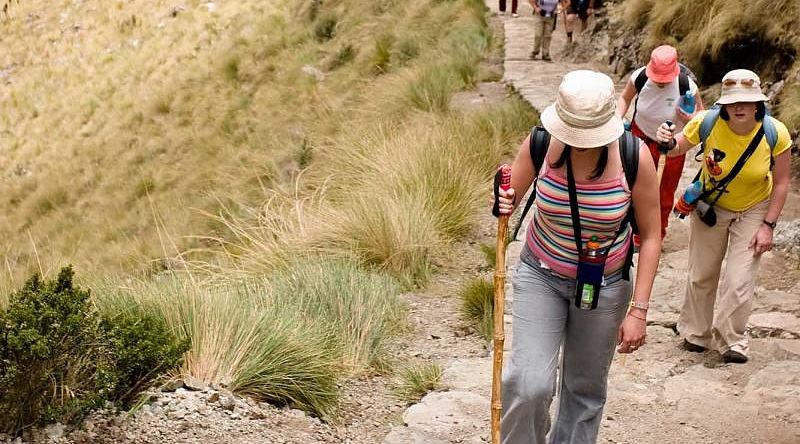 Inca trail for trekking in Ollantaytambo to Machu Picchu in Peru Inca trail for trekking in Ollantaytambo to Machu Picchu in Peru