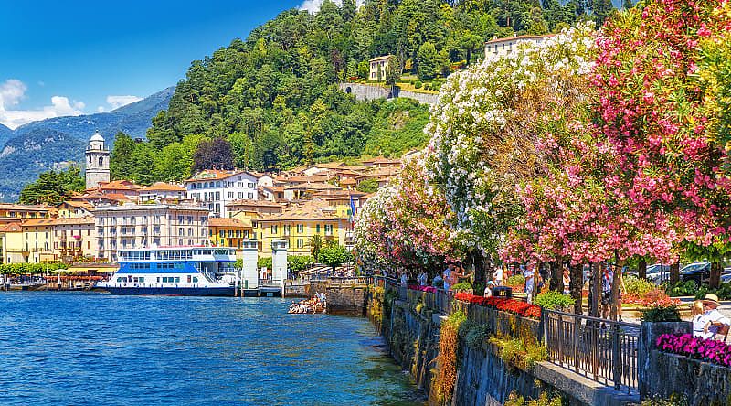 Spectacular view of Bellagio on Lake Como in Lombardy, Italy.