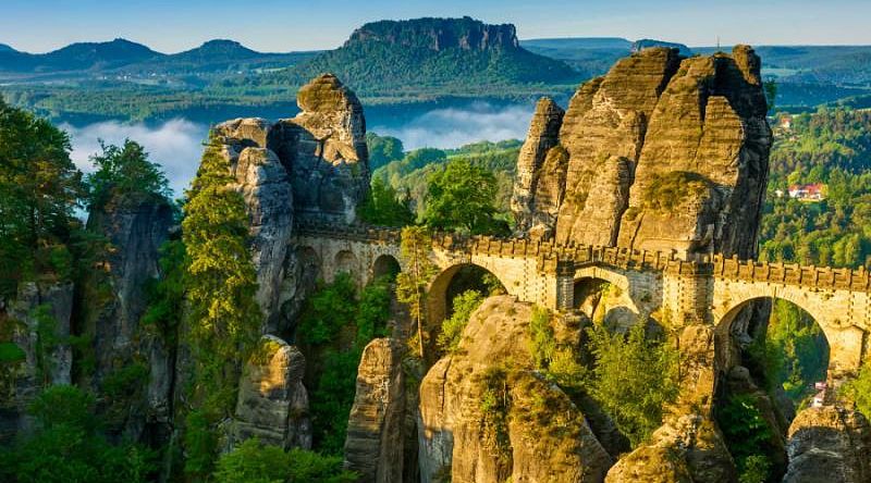 Bastei bridge in Saxon, Switzerland.