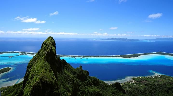 Aerial view of Otemanu mountain in Tahiti Aerial view of Otemanu mountain in Tahiti