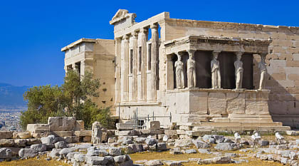 The ruins of the Erechtheum Temple in Athens, Greece The ruins of the Erechtheum Temple in Athens, Greece