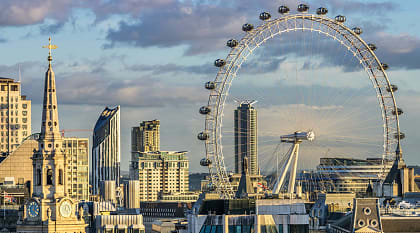 Cityscape and London Eye, England