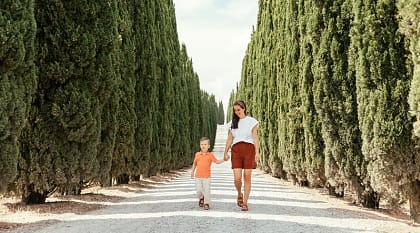 Family in Tuscany, Italy.