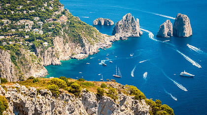 View of Capri Island in Italy