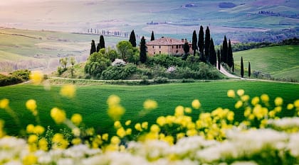Beautiful sunset in the heart of Italy, Tuscany