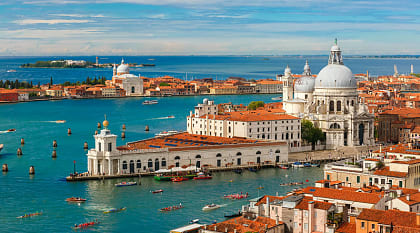 Grand canal and Basilica di Santa Maria della Salute in Venice, Italy