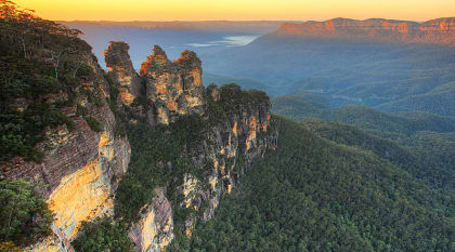 View of the Three Sisters in the Blue Mountains of New South Wales, Australia