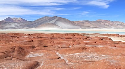 Salt Lake in Atacama Desert, Chile