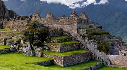Ruins of the great Inca city of Machu Picchu, Peru.