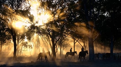 Cattle station in Queensland, Australia Family at a cattle station in Queensland, Australia